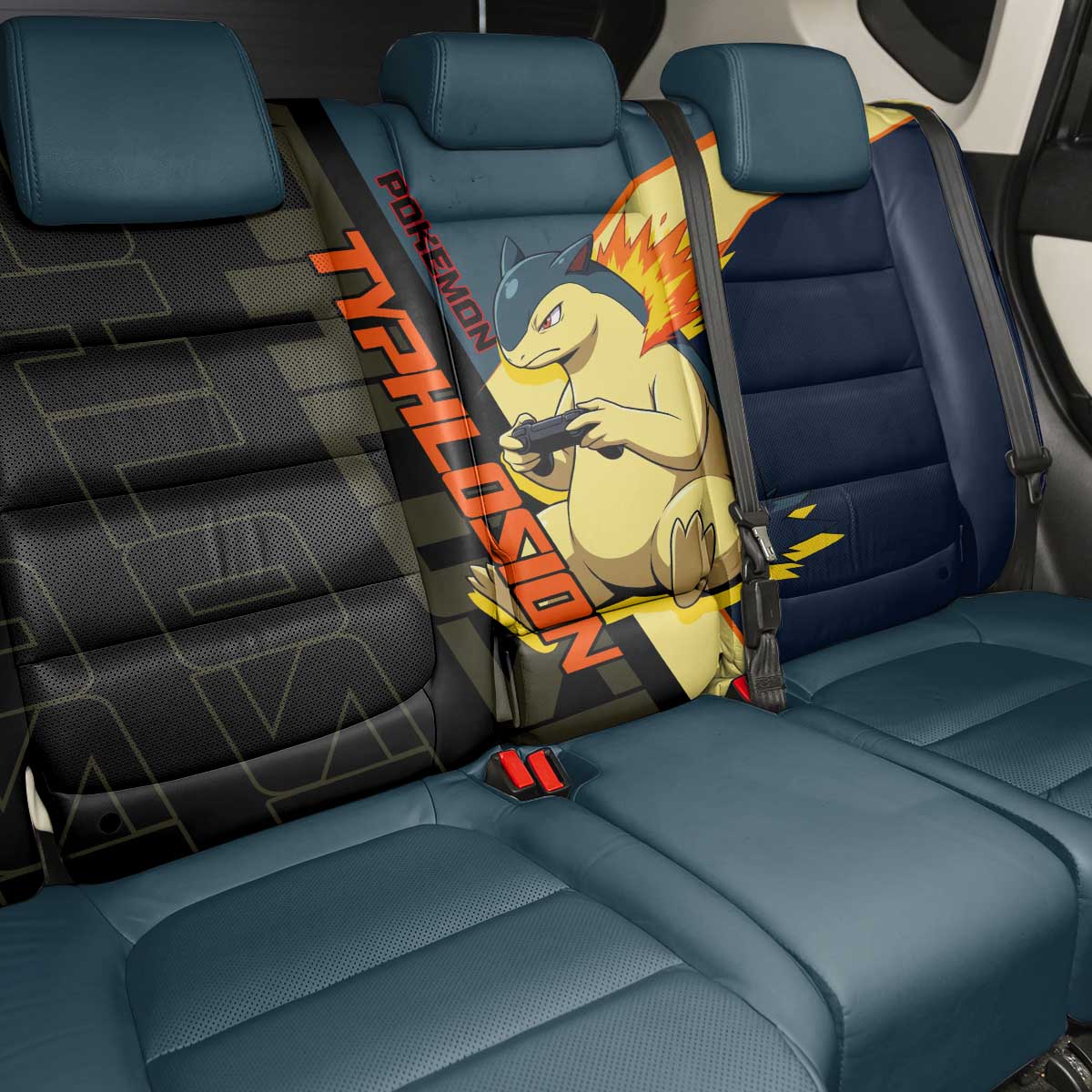 Typhlosion Poké Back Car Seat Cover Classic Retro Anime Style