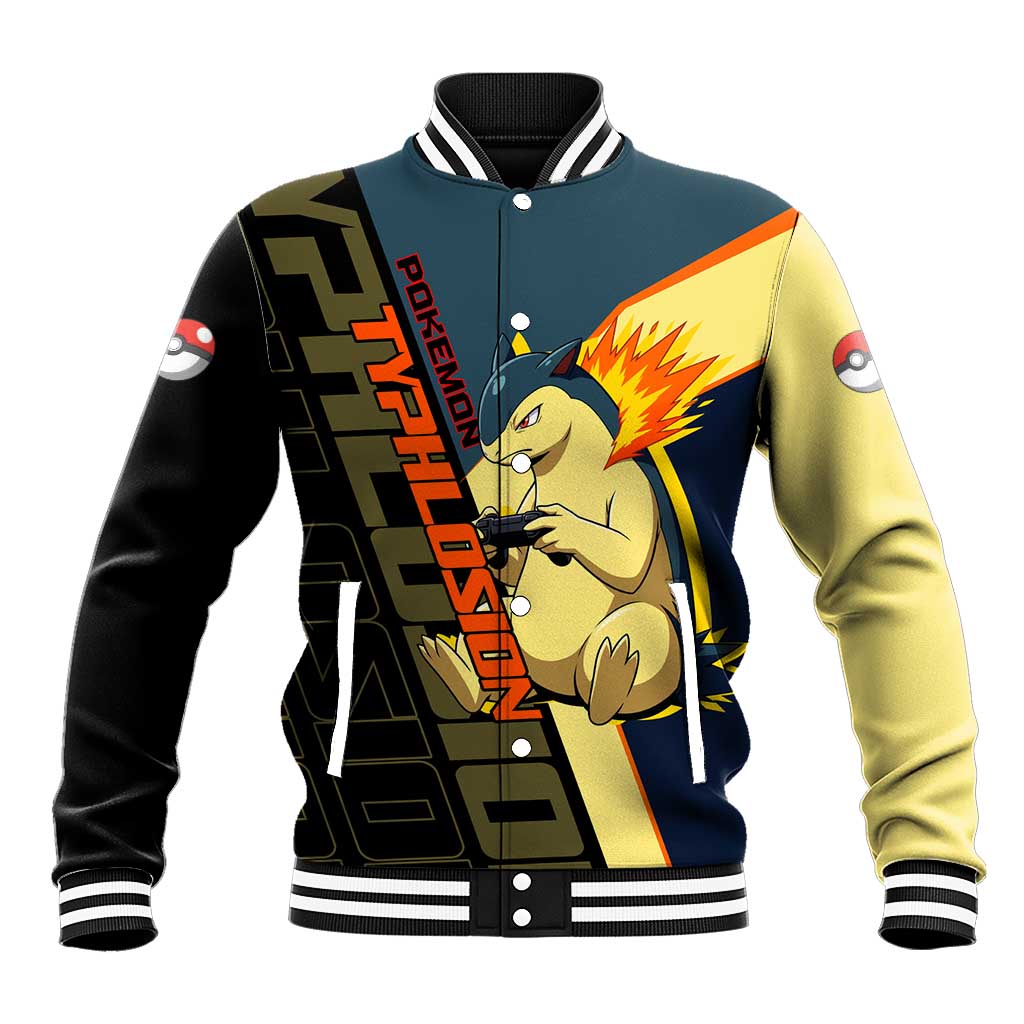 Typhlosion Poké Baseball Jacket Classic Retro Anime Style