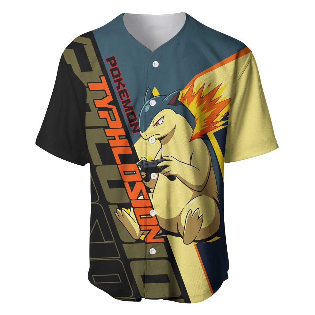 Typhlosion Poké Baseball Jersey Classic Retro Anime Style