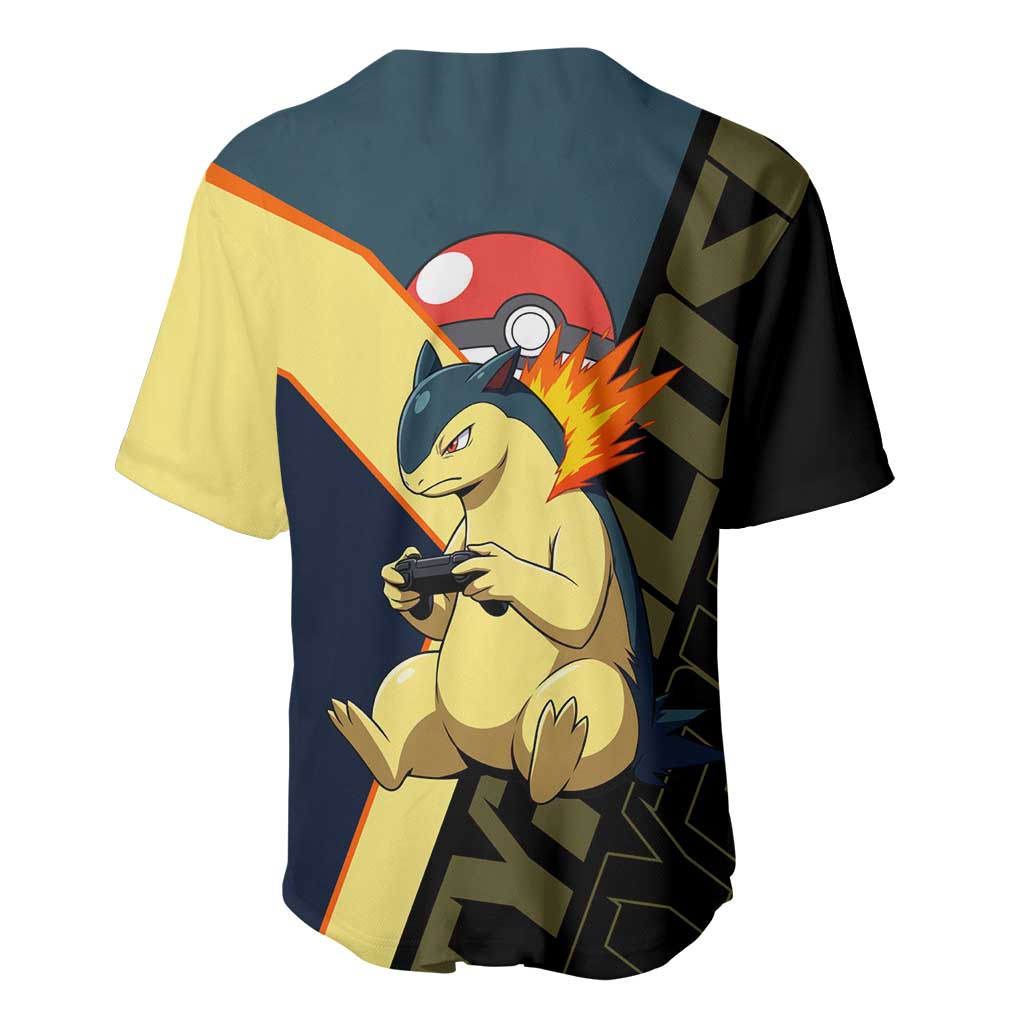 Typhlosion Poké Baseball Jersey Classic Retro Anime Style