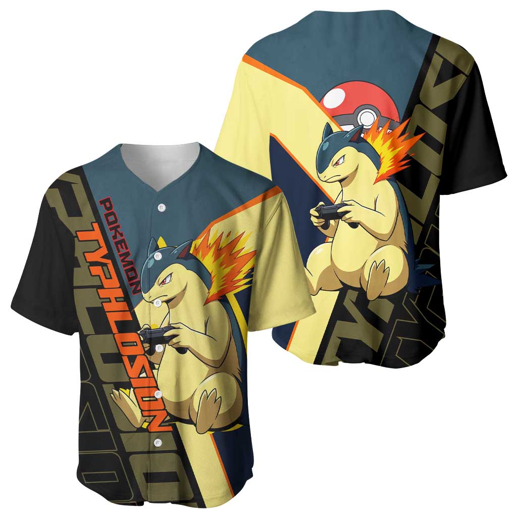 Typhlosion Poké Baseball Jersey Classic Retro Anime Style