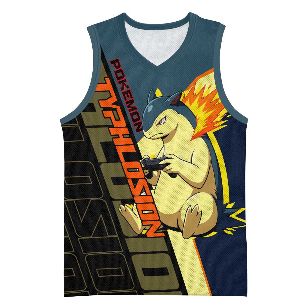Typhlosion Poké Basketball Jersey Classic Retro Anime Style