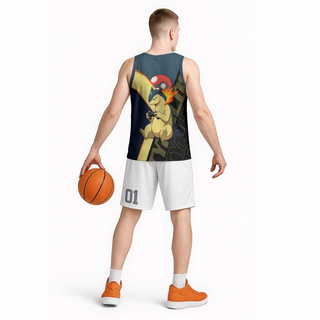 Typhlosion Poké Basketball Jersey Classic Retro Anime Style