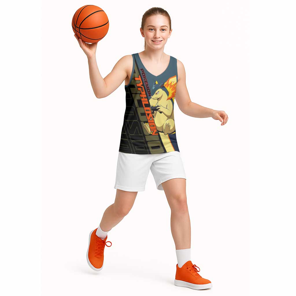 Typhlosion Poké Basketball Jersey Classic Retro Anime Style