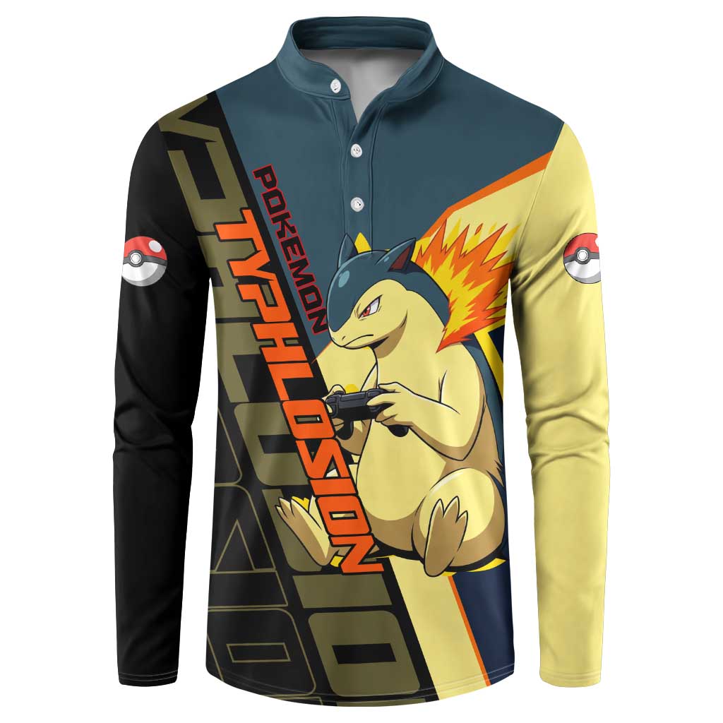 Typhlosion Poké Button Sweatshirt Classic Retro Anime Style
