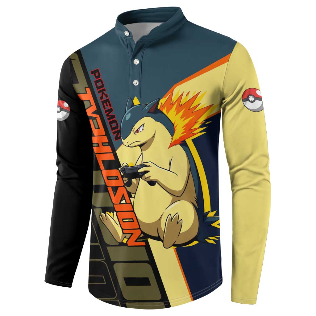 Typhlosion Poké Button Sweatshirt Classic Retro Anime Style