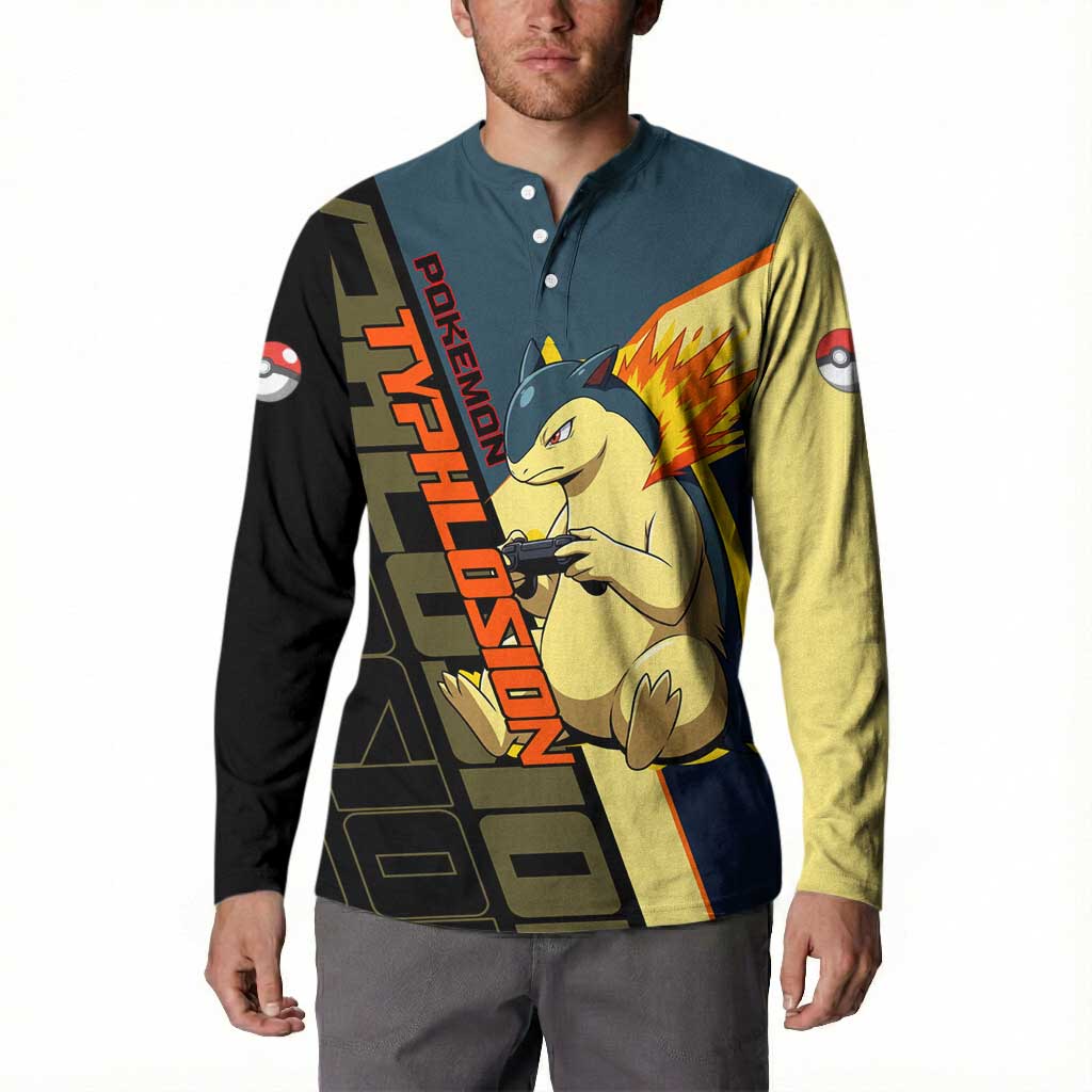 Typhlosion Poké Button Sweatshirt Classic Retro Anime Style