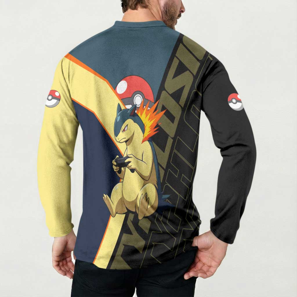 Typhlosion Poké Button Sweatshirt Classic Retro Anime Style