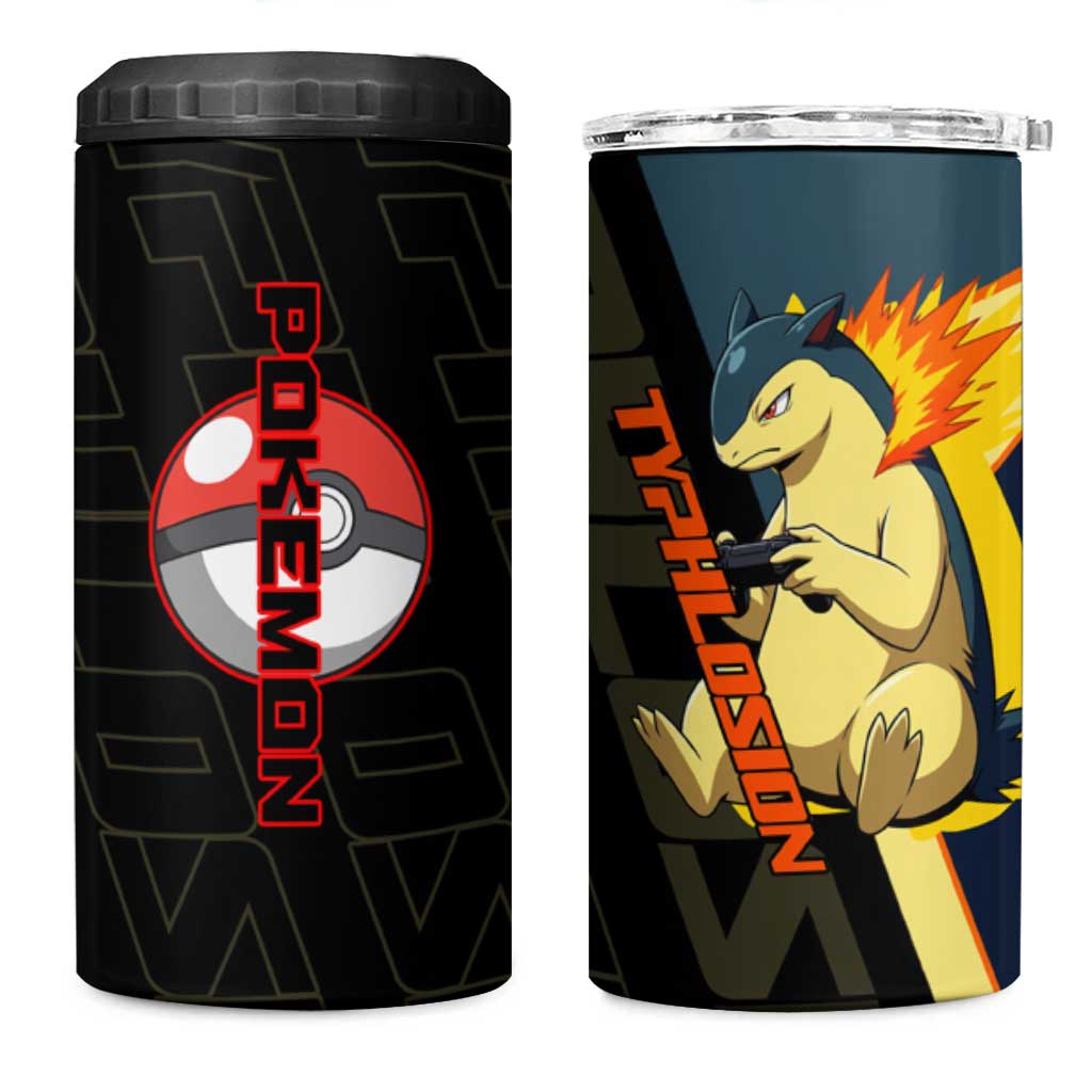 Typhlosion Poké 4 in 1 Can Cooler Tumbler Classic Retro Anime Style