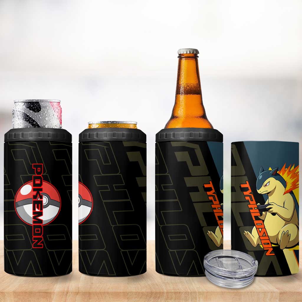 Typhlosion Poké 4 in 1 Can Cooler Tumbler Classic Retro Anime Style