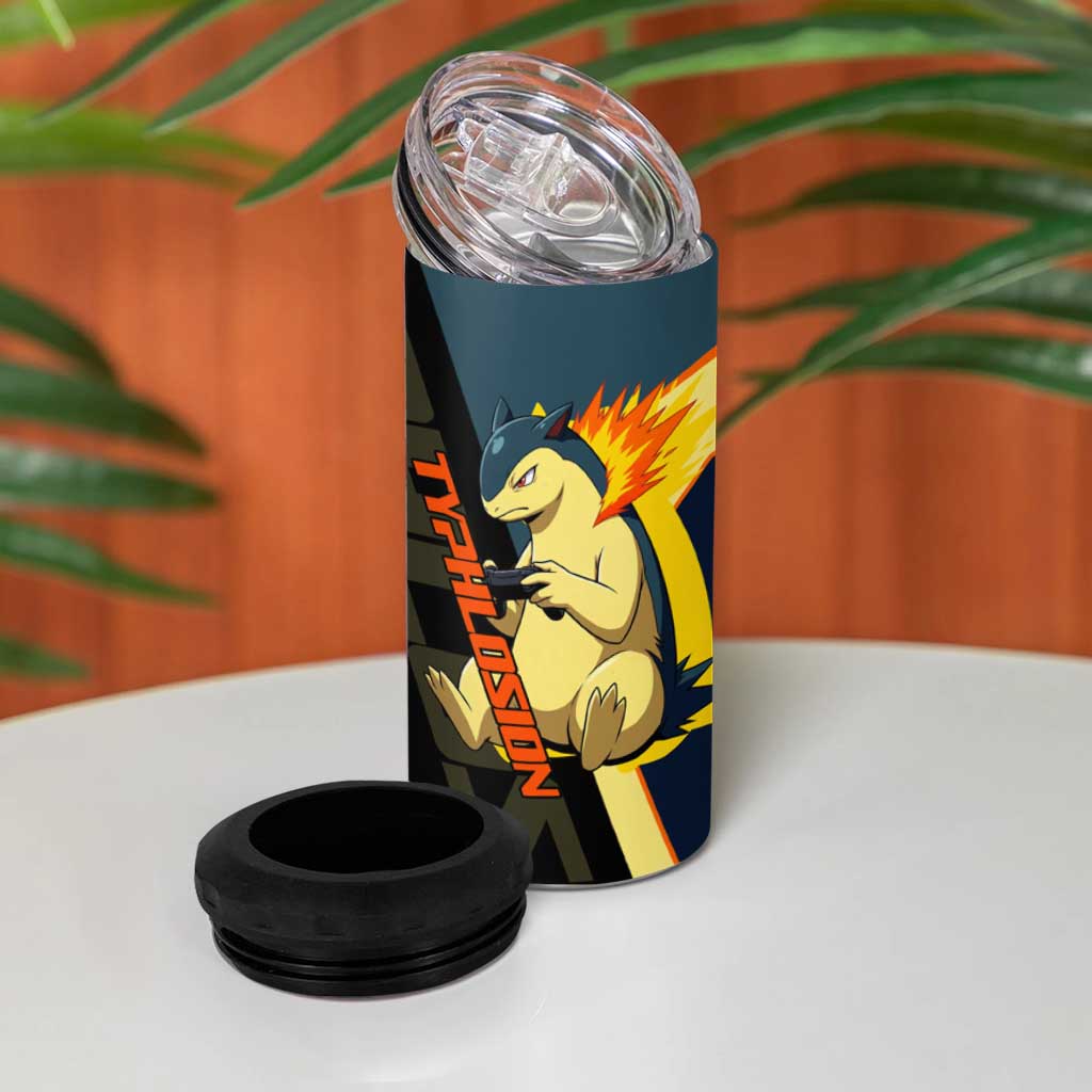 Typhlosion Poké 4 in 1 Can Cooler Tumbler Classic Retro Anime Style
