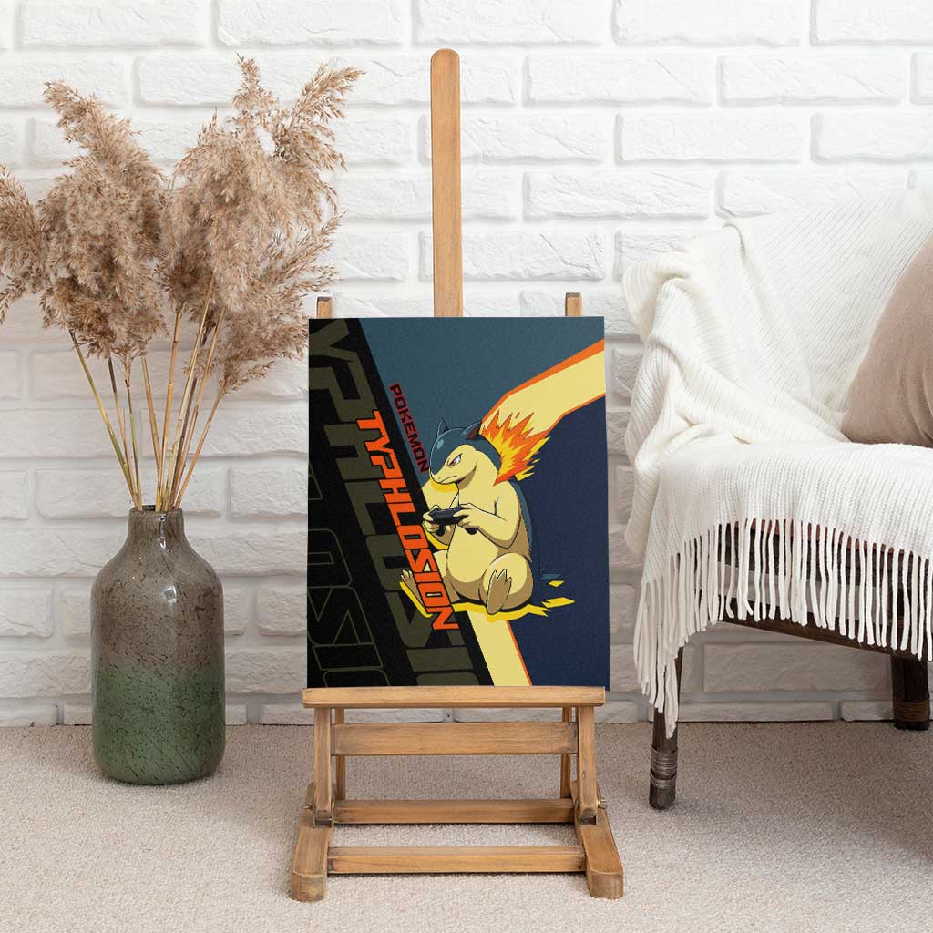 Typhlosion Poké Canvas Wall Art Classic Retro Anime Style