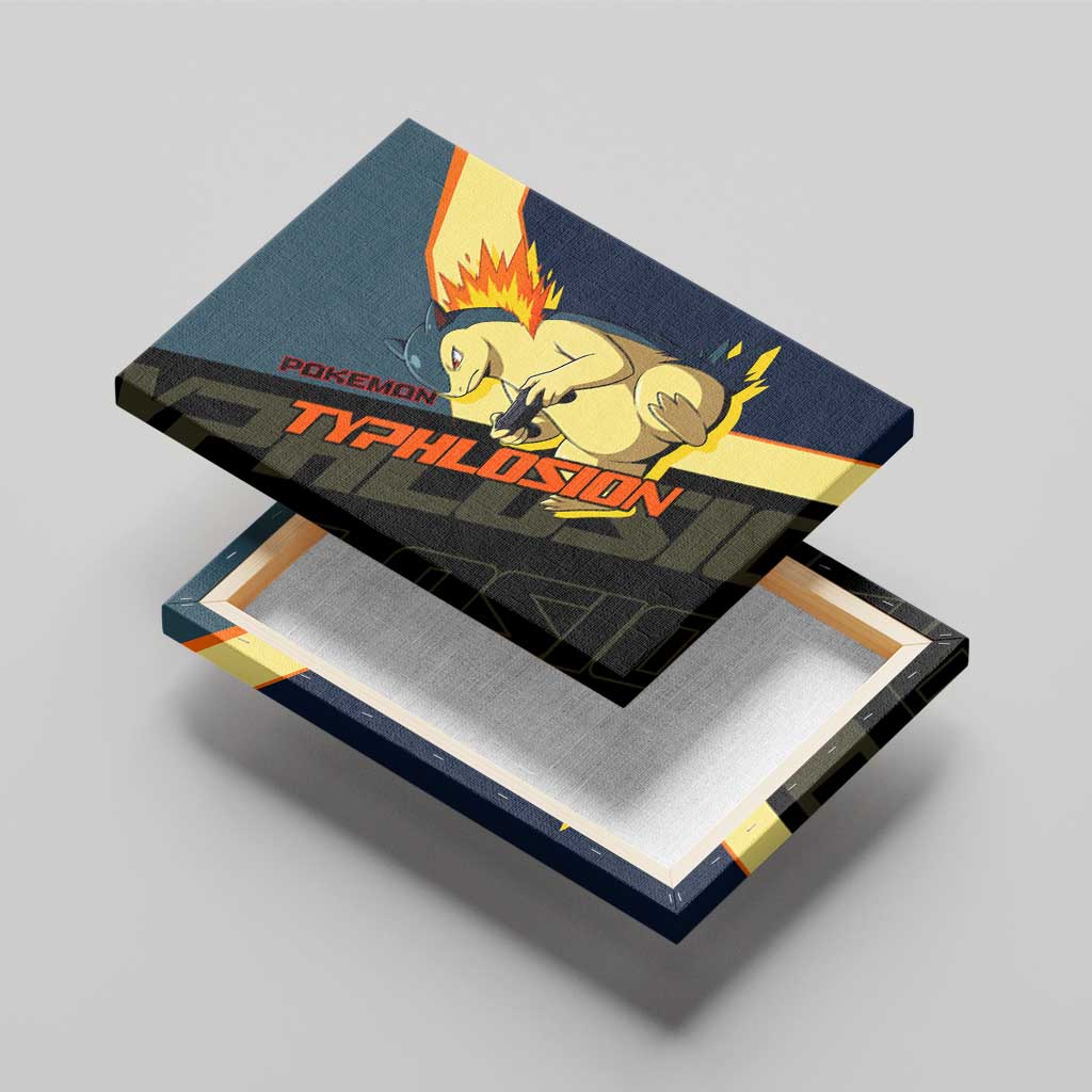 Typhlosion Poké Canvas Wall Art Classic Retro Anime Style