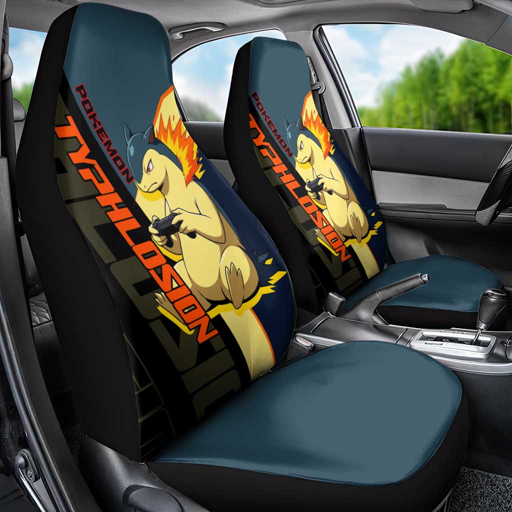 Typhlosion Poké Car Seat Cover Classic Retro Anime Style