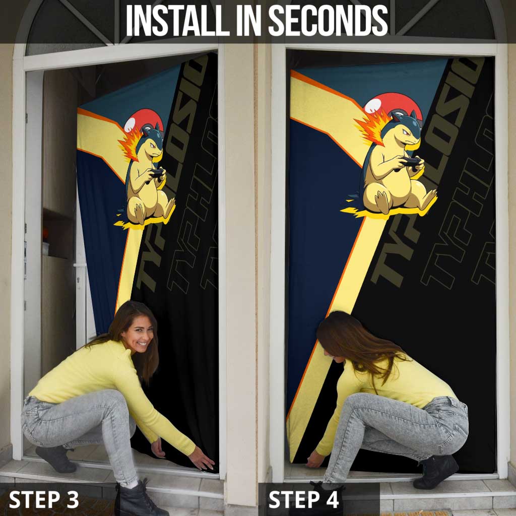 Typhlosion Poké Door Cover Classic Retro Anime Style