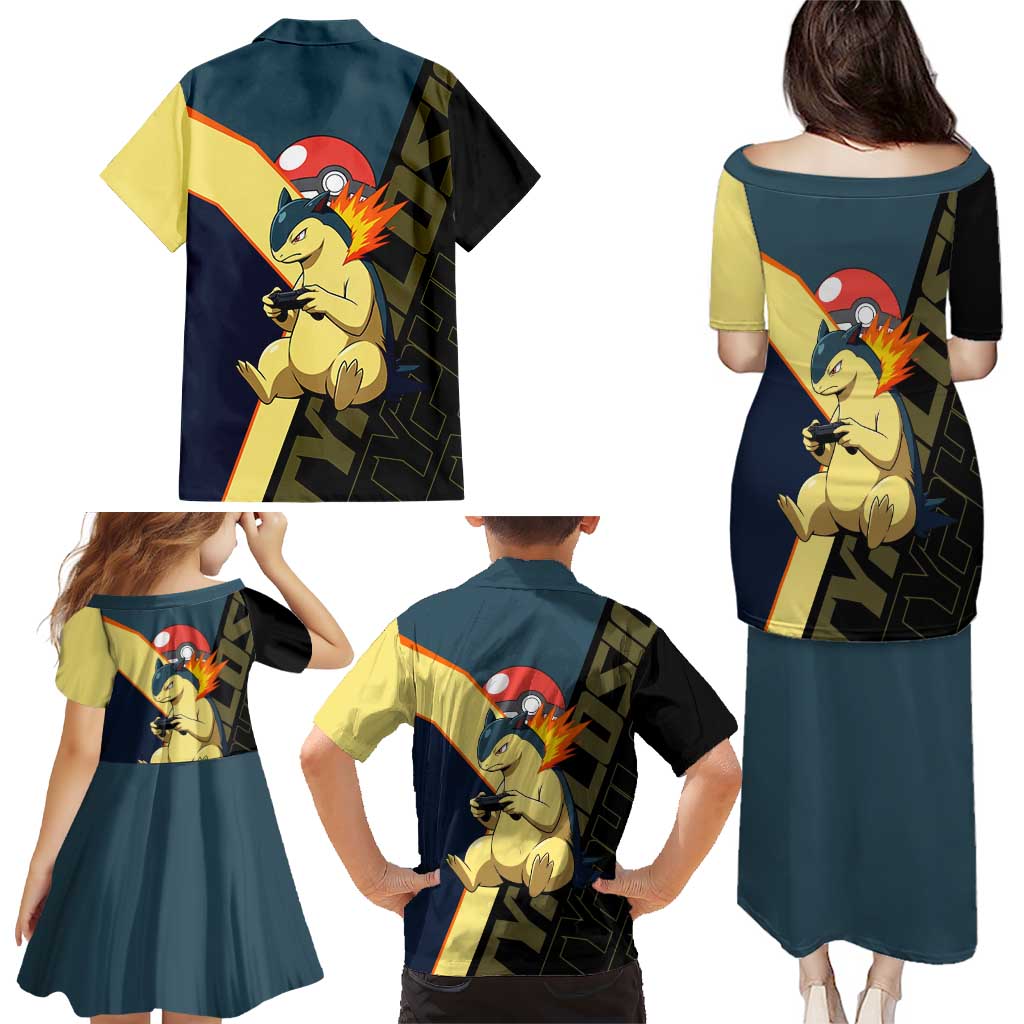 Typhlosion Poké Family Matching Puletasi and Hawaiian Shirt Classic Retro Anime Style