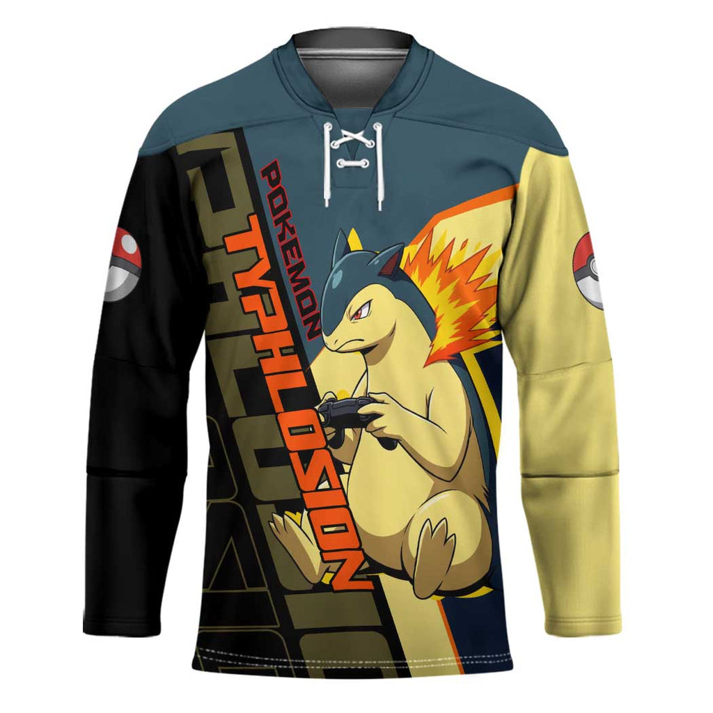 Typhlosion Poké Hockey Jersey Classic Retro Anime Style