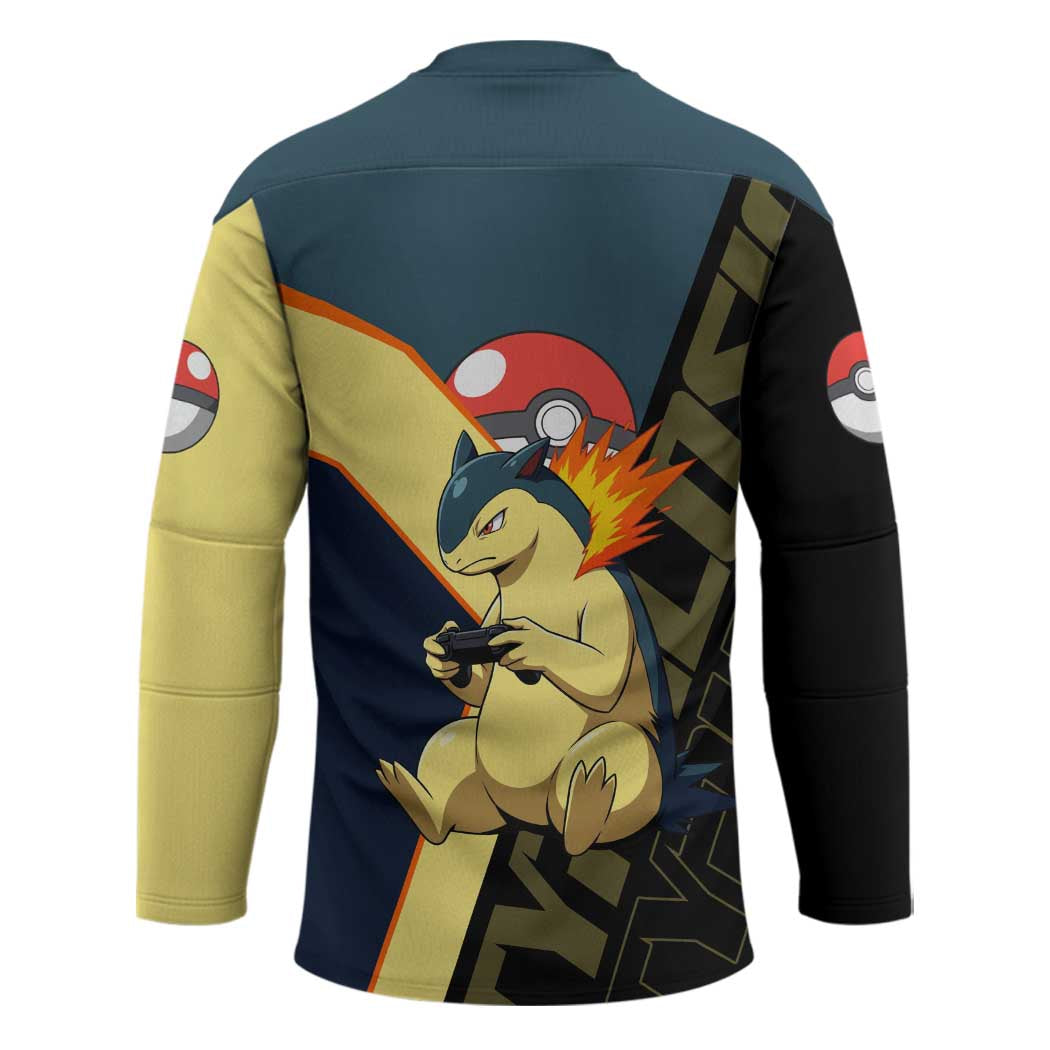 Typhlosion Poké Hockey Jersey Classic Retro Anime Style