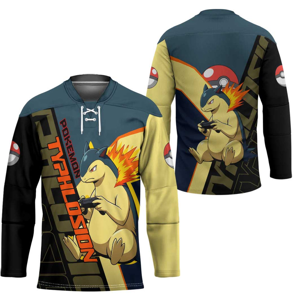 Typhlosion Poké Hockey Jersey Classic Retro Anime Style