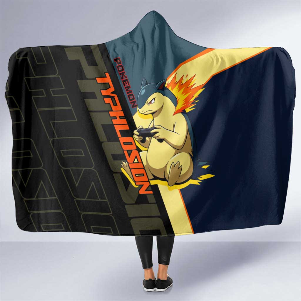 Typhlosion Poké Hooded Blanket Classic Retro Anime Style