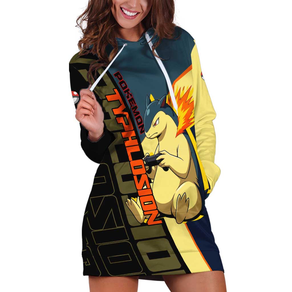 Typhlosion Poké Hoodie Dress Classic Retro Anime Style