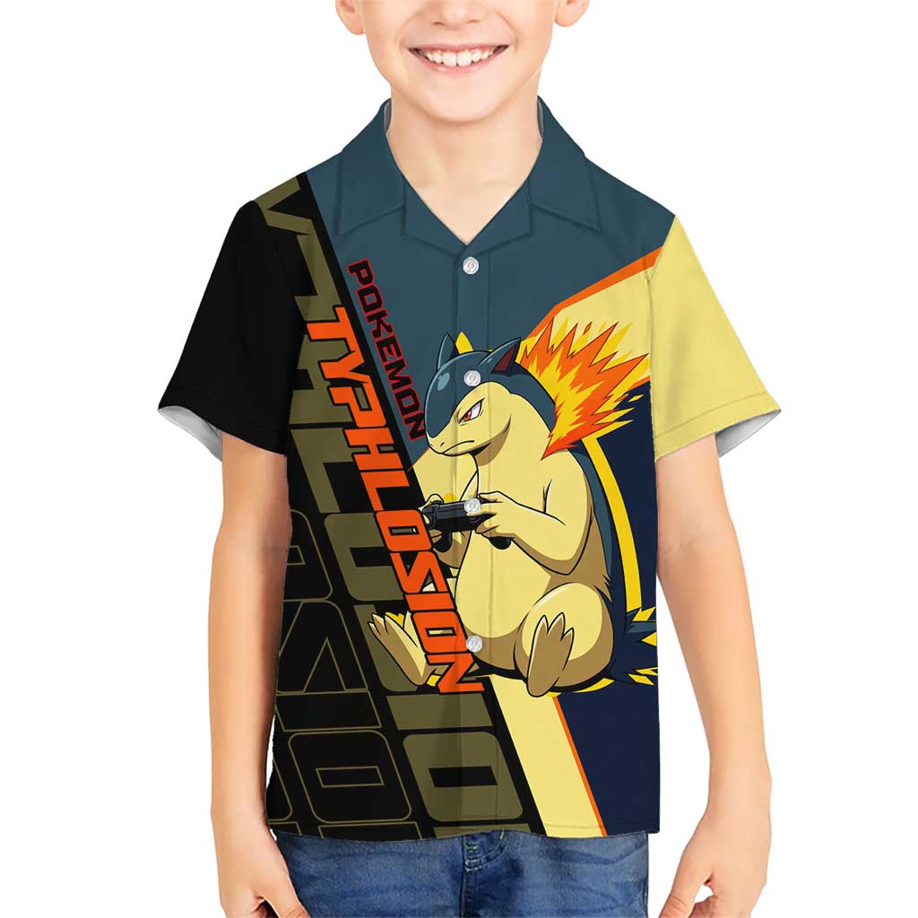 Typhlosion Poké Kid Hawaiian Shirt Classic Retro Anime Style