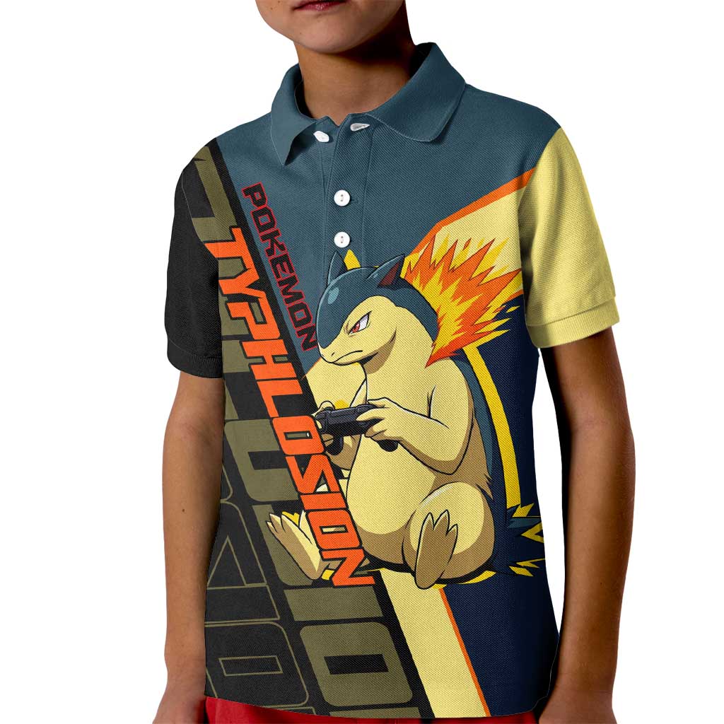 Typhlosion Poké Kid Polo Shirt Classic Retro Anime Style