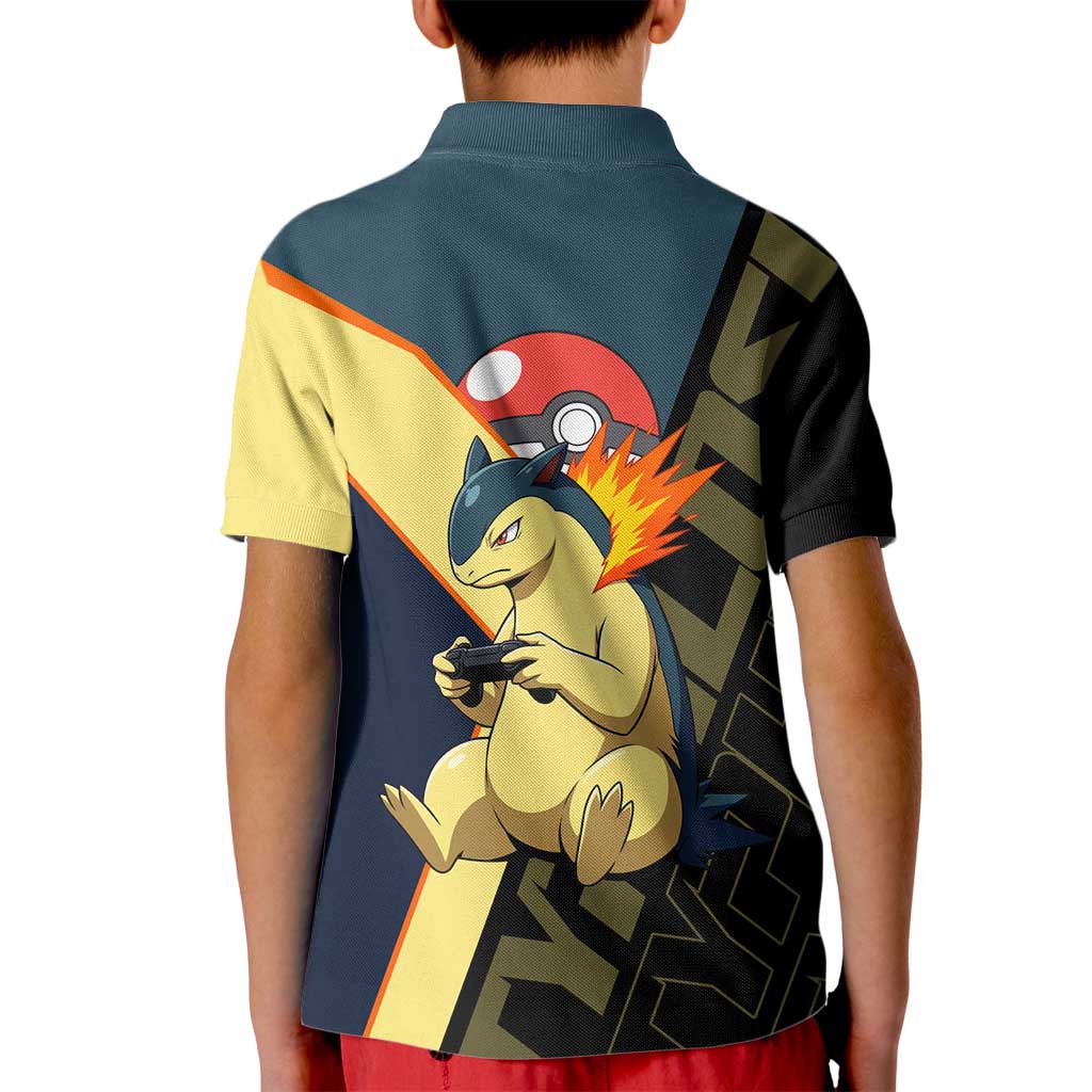 Typhlosion Poké Kid Polo Shirt Classic Retro Anime Style
