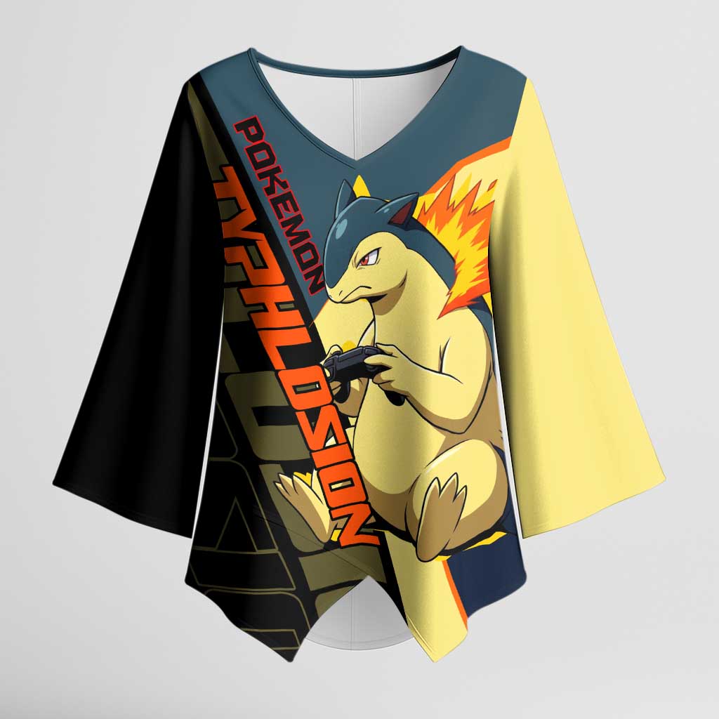 Typhlosion Poké Kimono Sleeve Blouse Classic Retro Anime Style