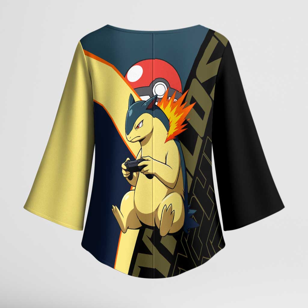 Typhlosion Poké Kimono Sleeve Blouse Classic Retro Anime Style