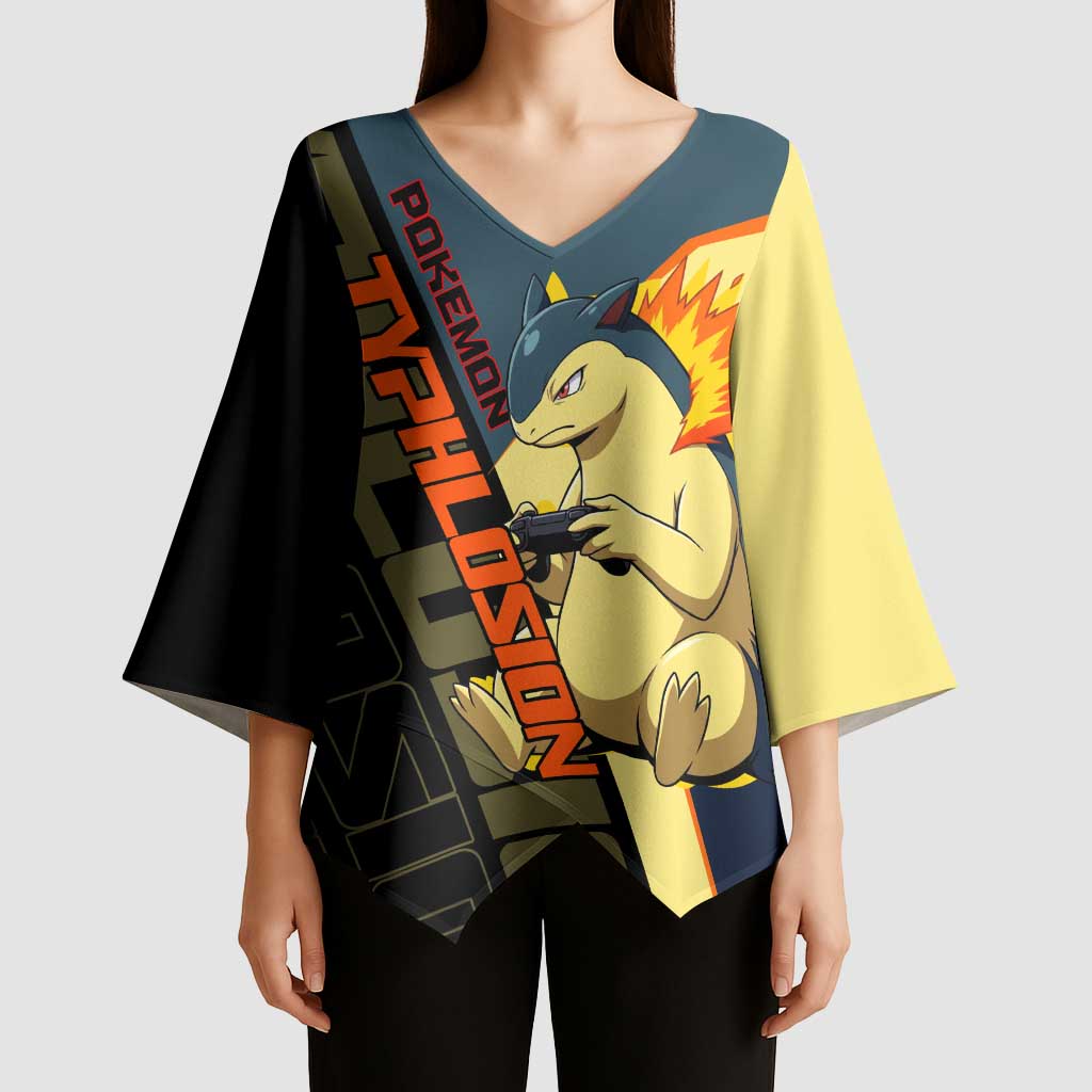 Typhlosion Poké Kimono Sleeve Blouse Classic Retro Anime Style