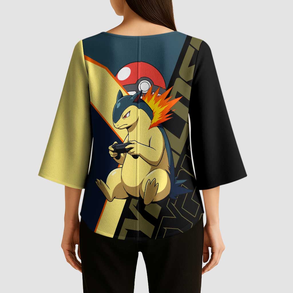 Typhlosion Poké Kimono Sleeve Blouse Classic Retro Anime Style