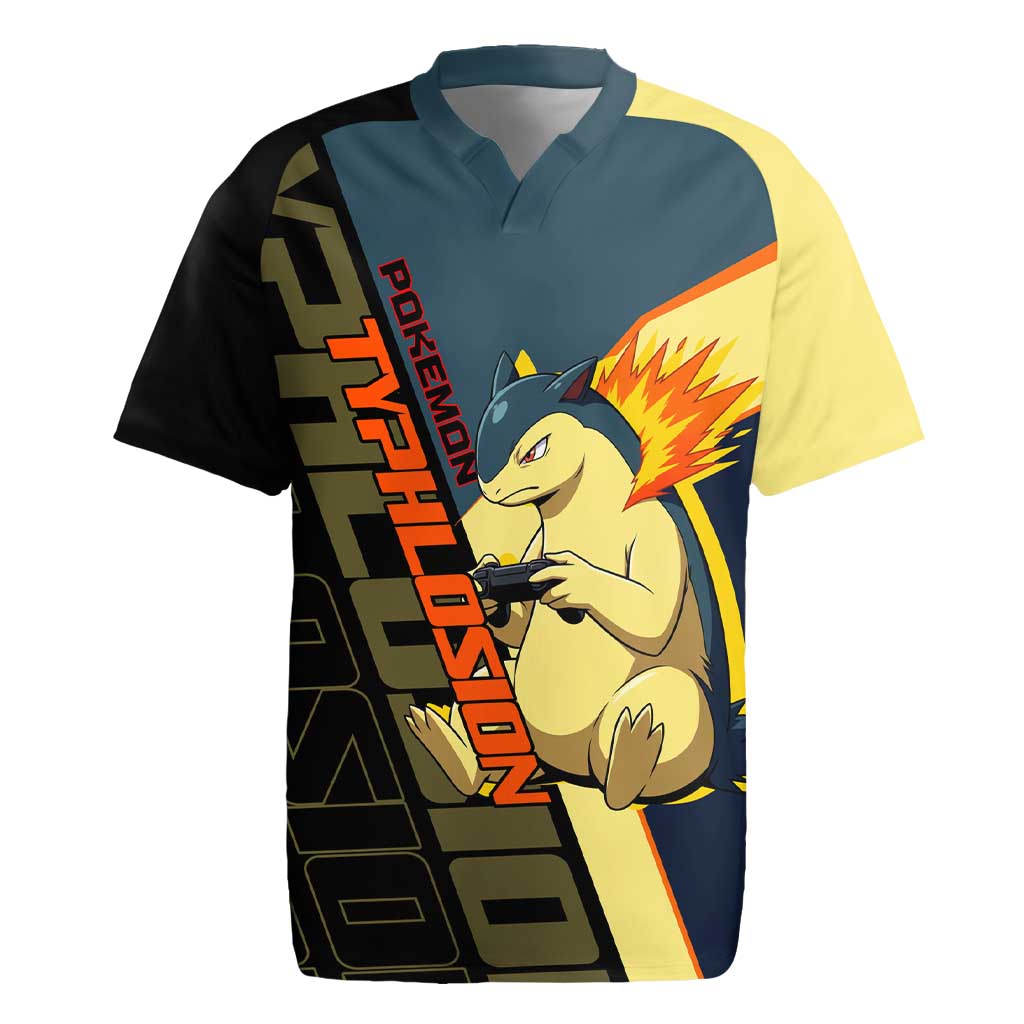 Typhlosion Poké Rugby Jersey Classic Retro Anime Style