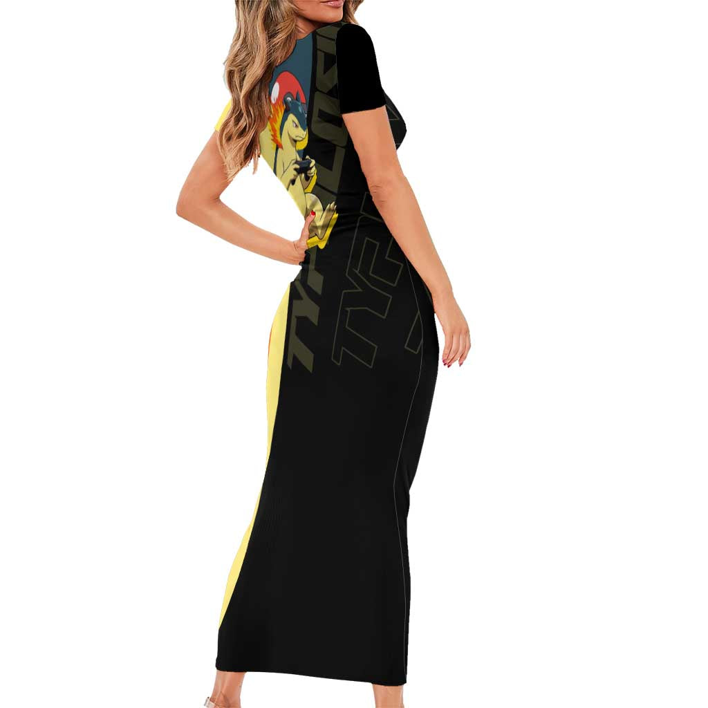 Typhlosion Poké Short Sleeve Bodycon Dress Classic Retro Anime Style