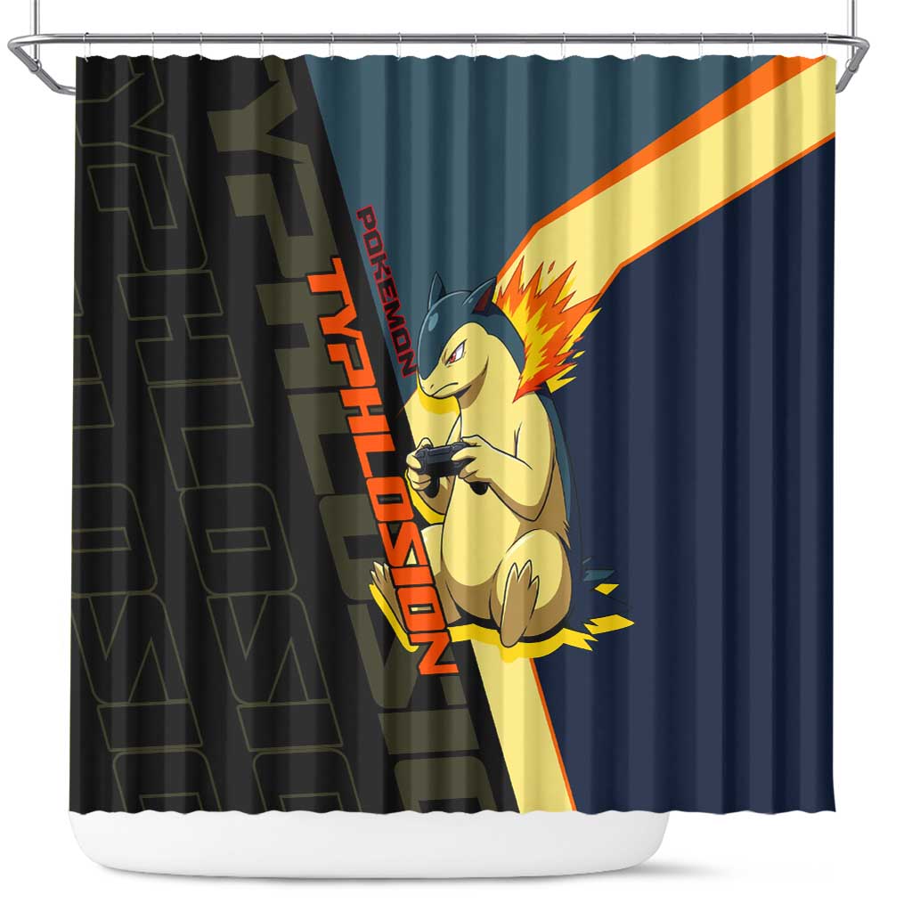 Typhlosion Poké Shower Curtain Classic Retro Anime Style