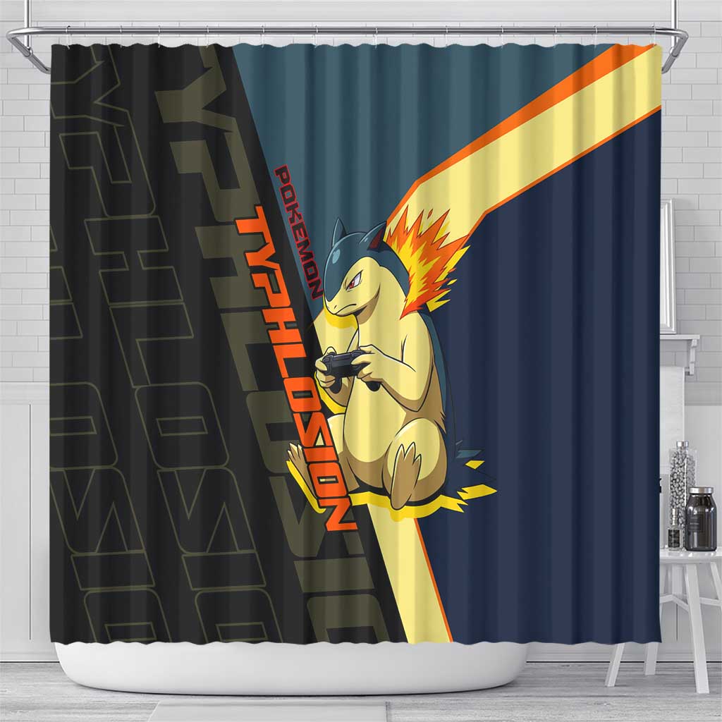 Typhlosion Poké Shower Curtain Classic Retro Anime Style