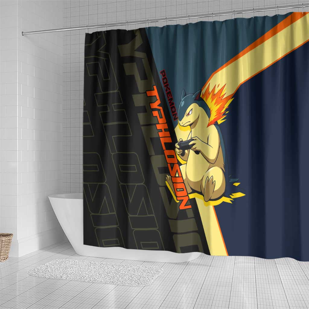 Typhlosion Poké Shower Curtain Classic Retro Anime Style