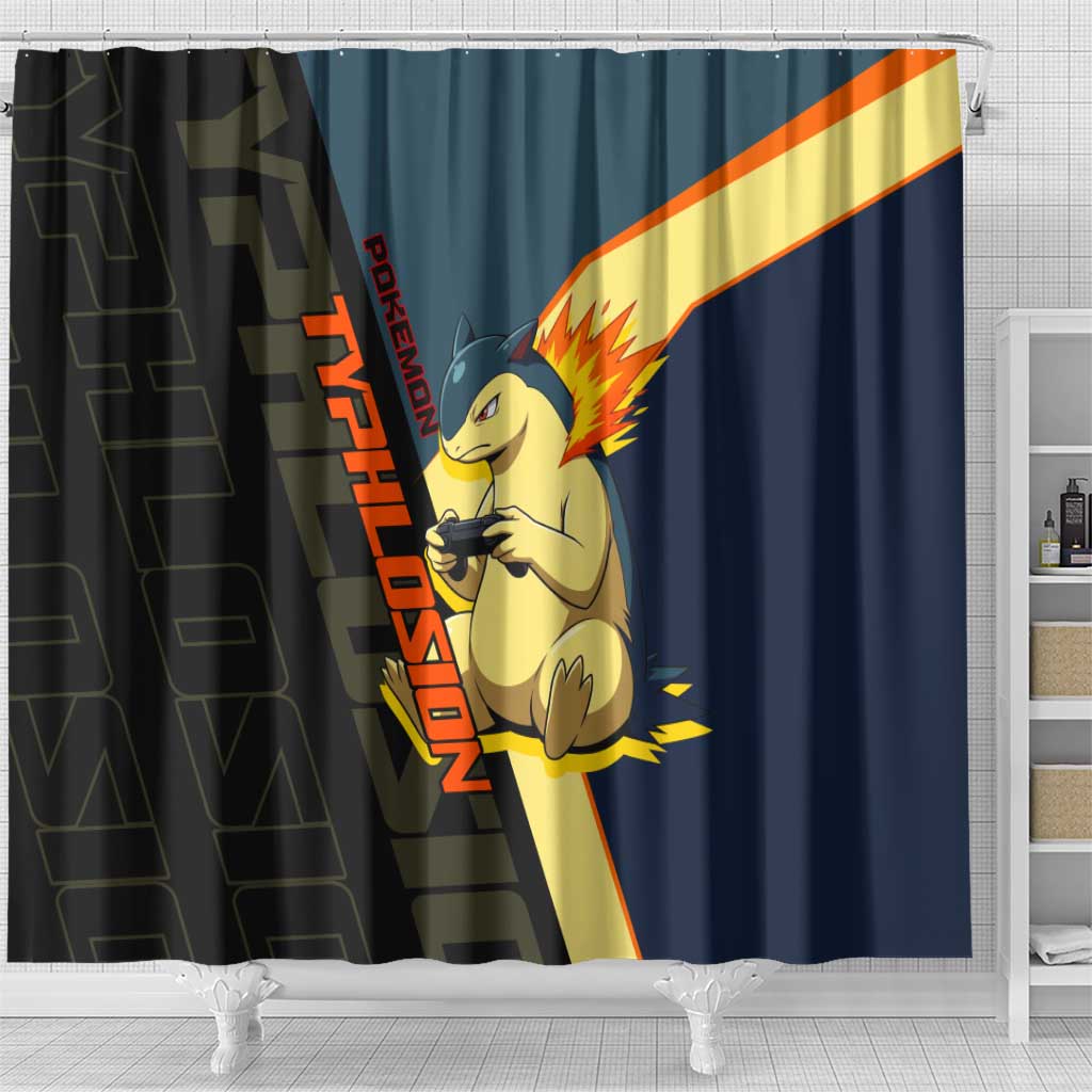 Typhlosion Poké Shower Curtain Classic Retro Anime Style