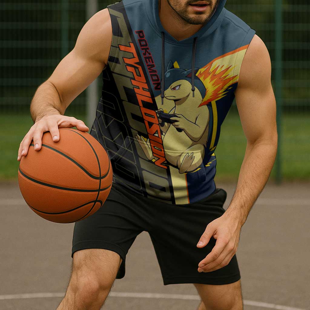 Typhlosion Poké Sleeveless Hoodie Classic Retro Anime Style