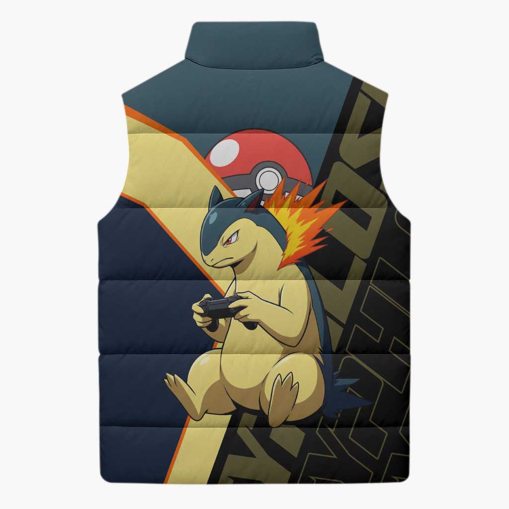 Typhlosion Poké Sleeveless Puffer Jacket Classic Retro Anime Style