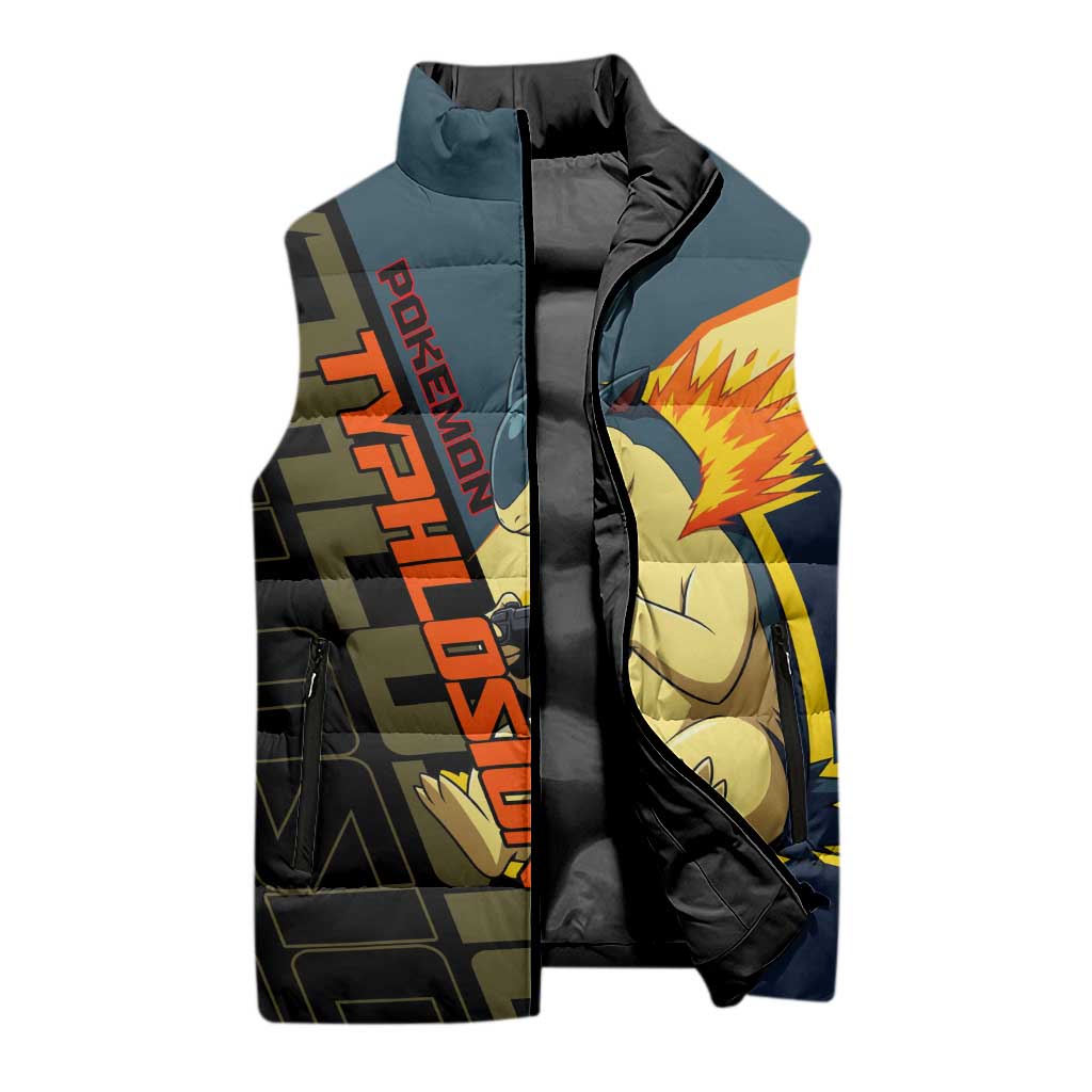 Typhlosion Poké Sleeveless Puffer Jacket Classic Retro Anime Style