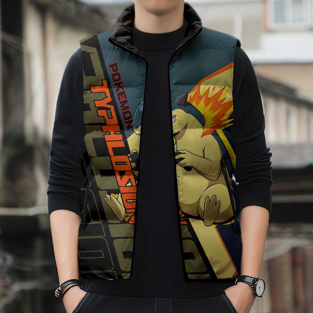 Typhlosion Poké Sleeveless Puffer Jacket Classic Retro Anime Style