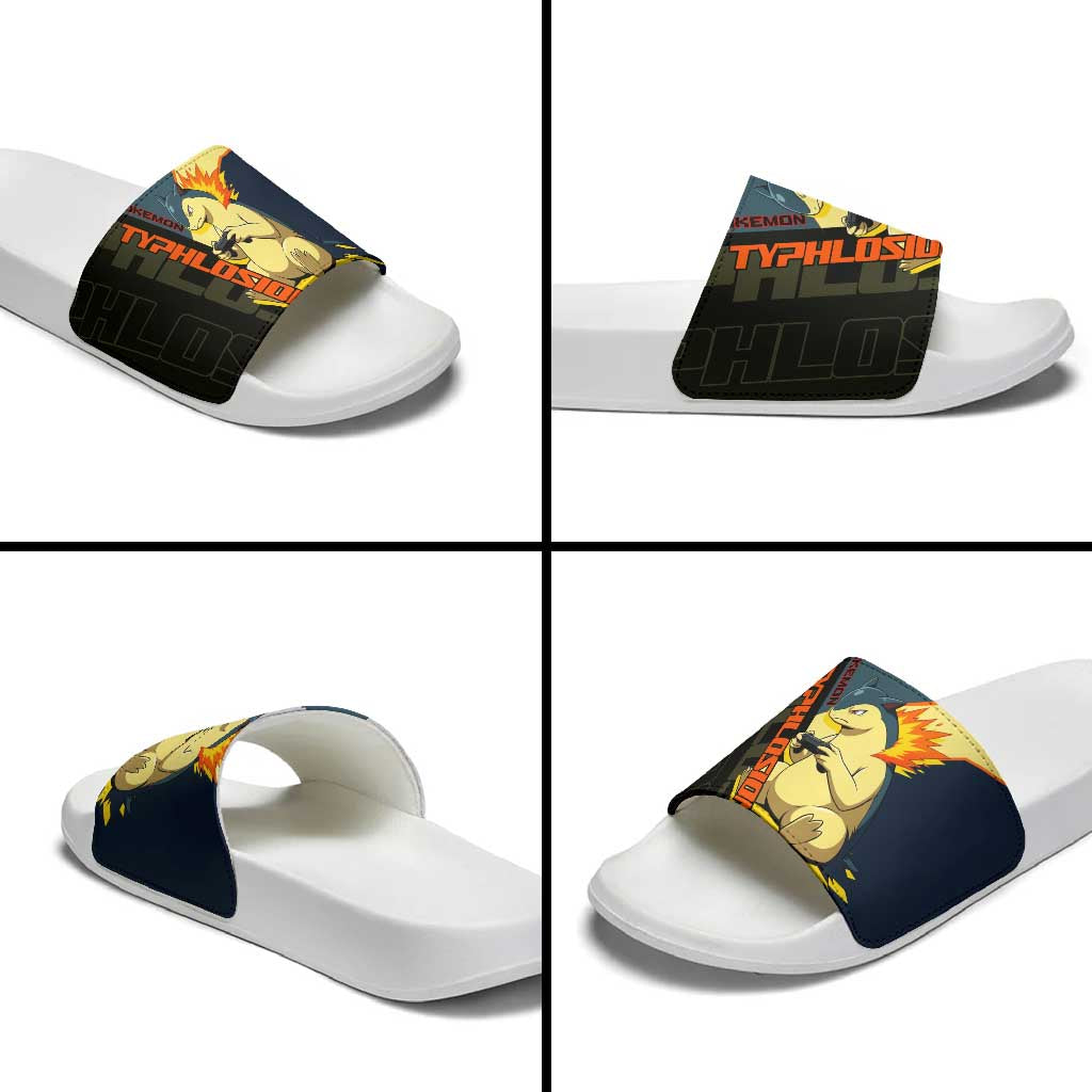 Typhlosion Poké Slide Sandals Classic Retro Anime Style