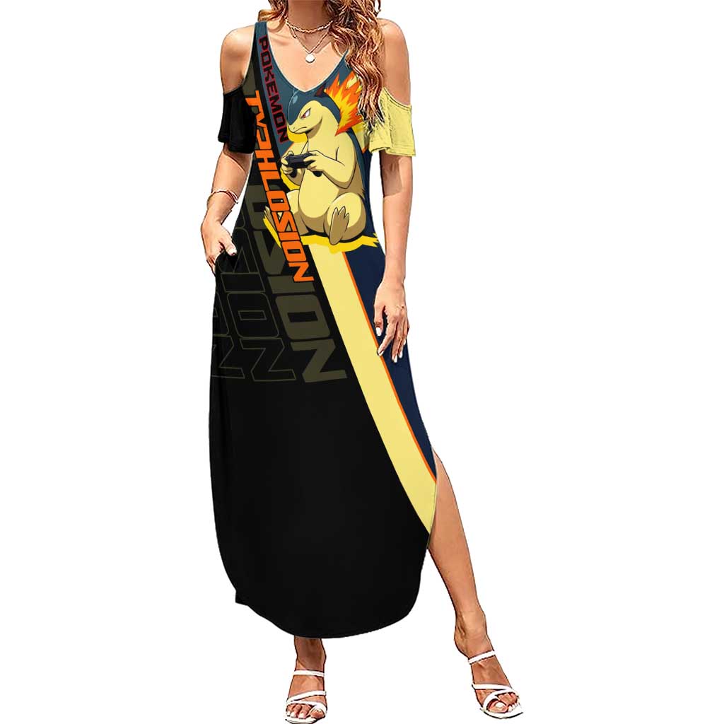 Typhlosion Poké Summer Maxi Dress Classic Retro Anime Style