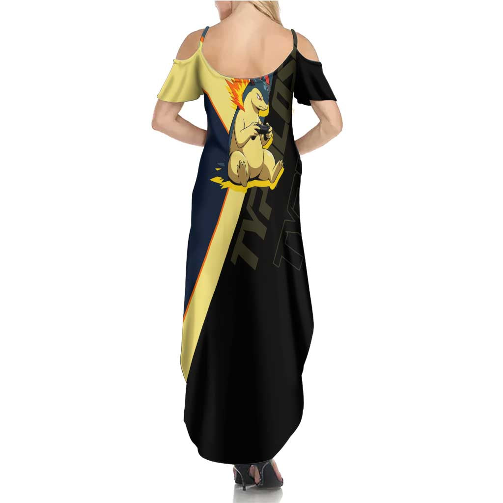 Typhlosion Poké Summer Maxi Dress Classic Retro Anime Style