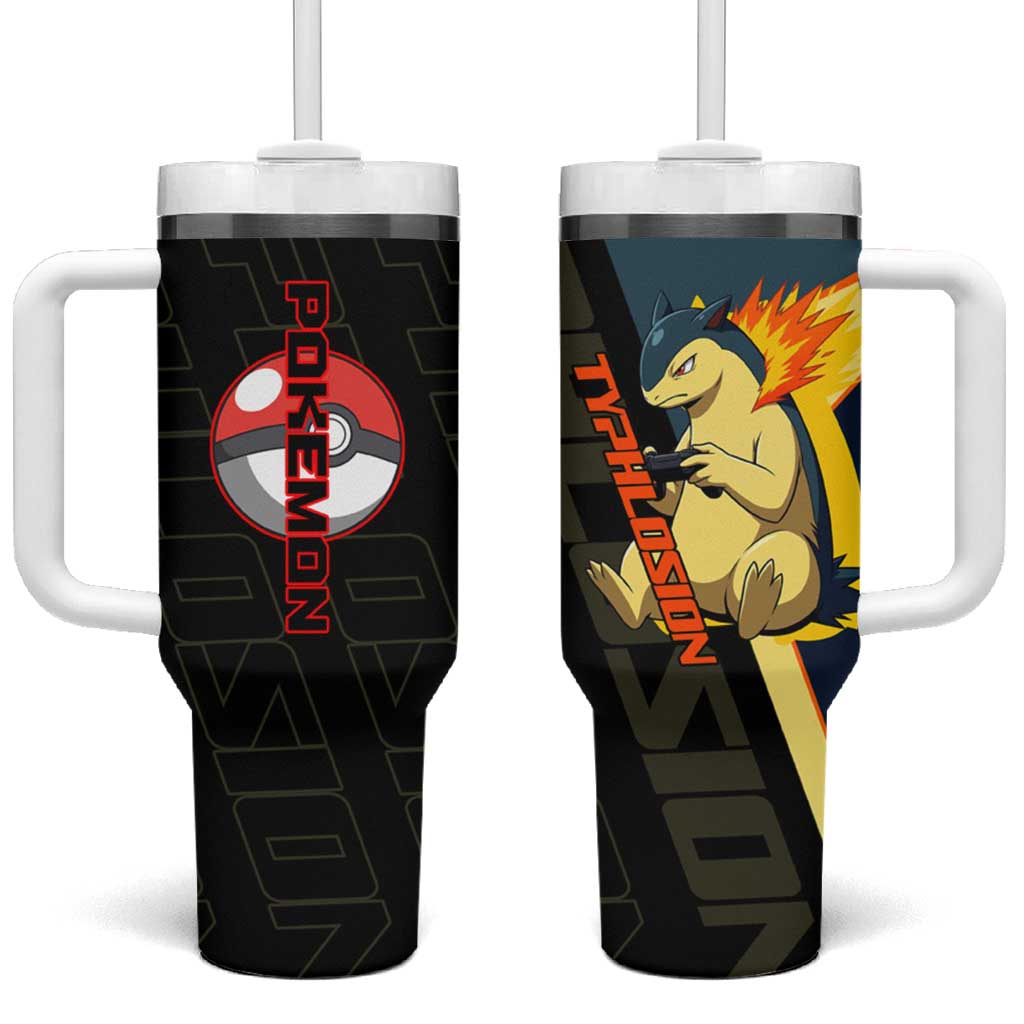 Typhlosion Poké Tumbler With Handle Classic Retro Anime Style