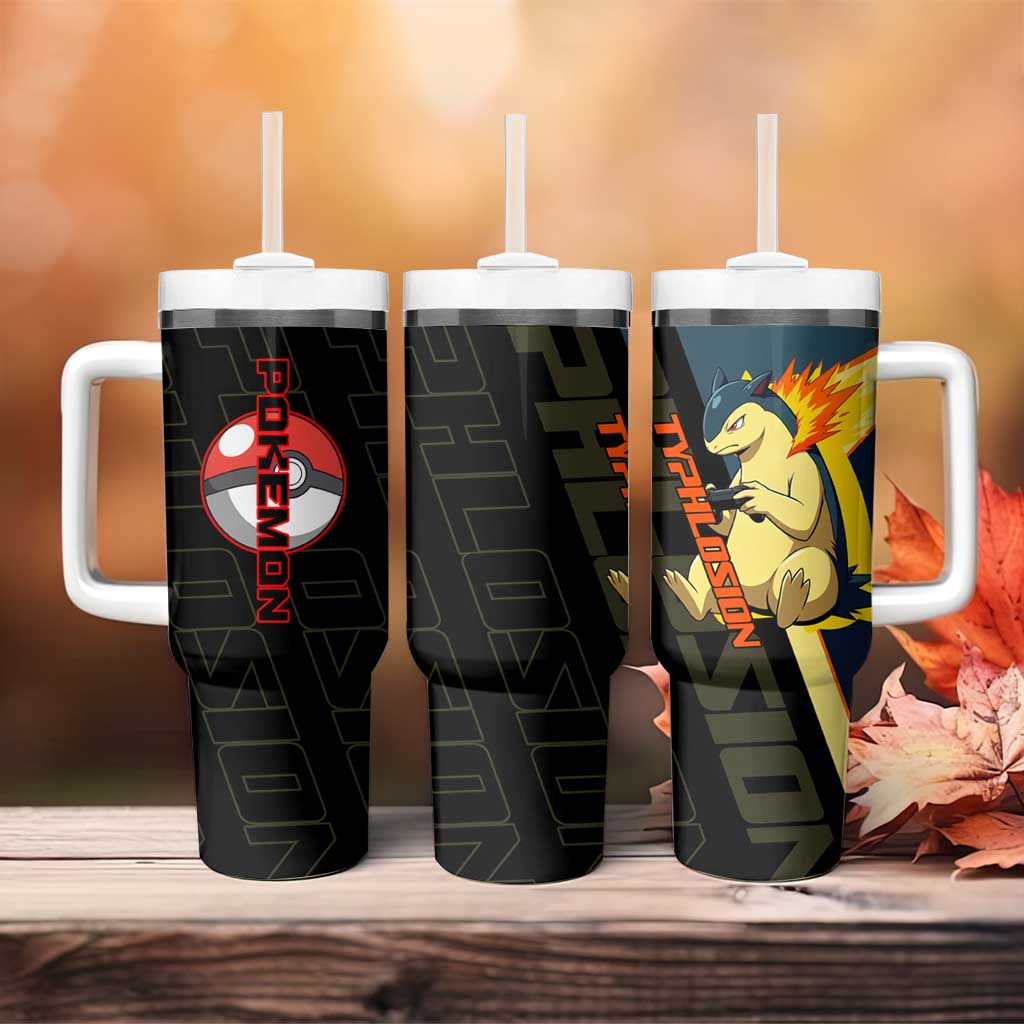 Typhlosion Poké Tumbler With Handle Classic Retro Anime Style