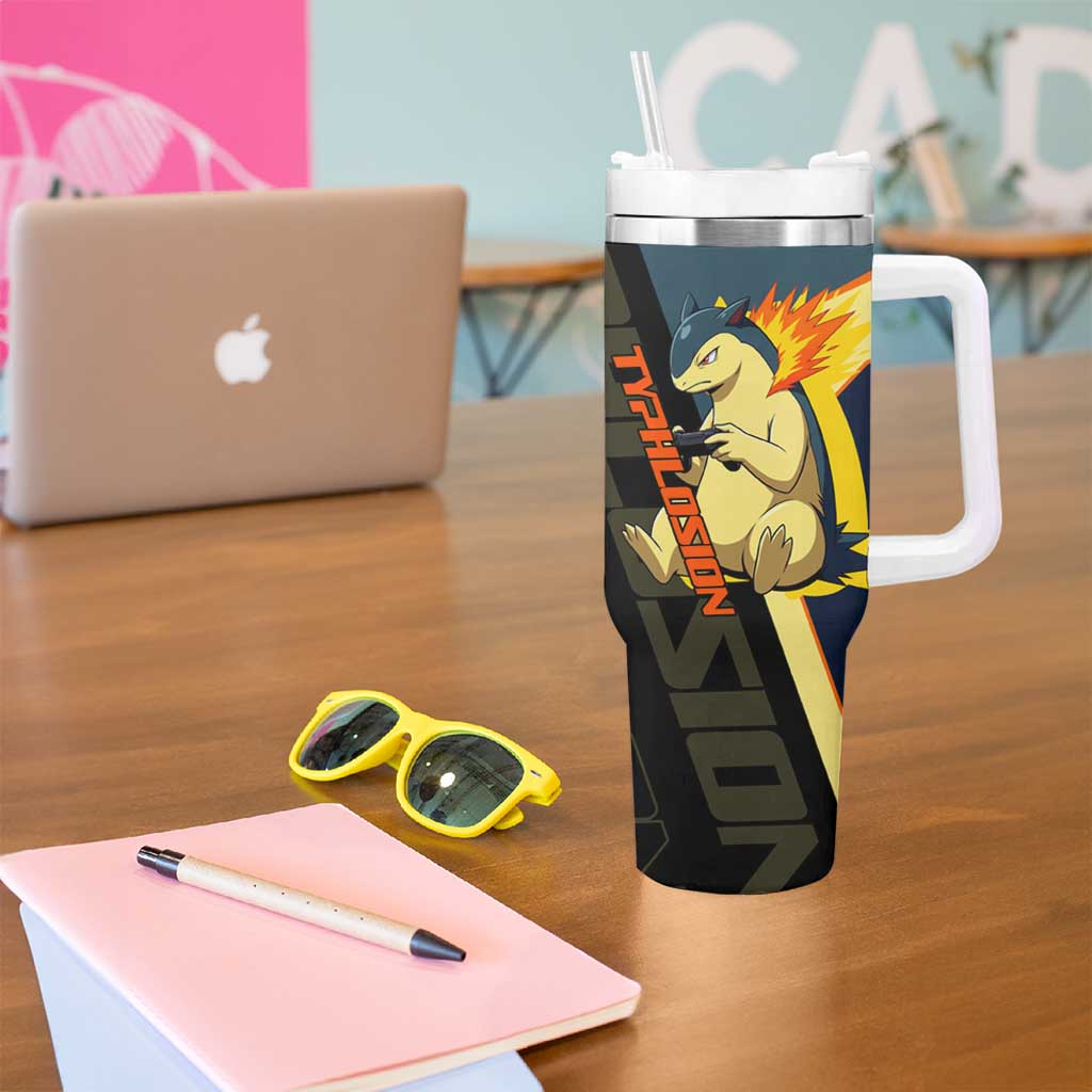 Typhlosion Poké Tumbler With Handle Classic Retro Anime Style
