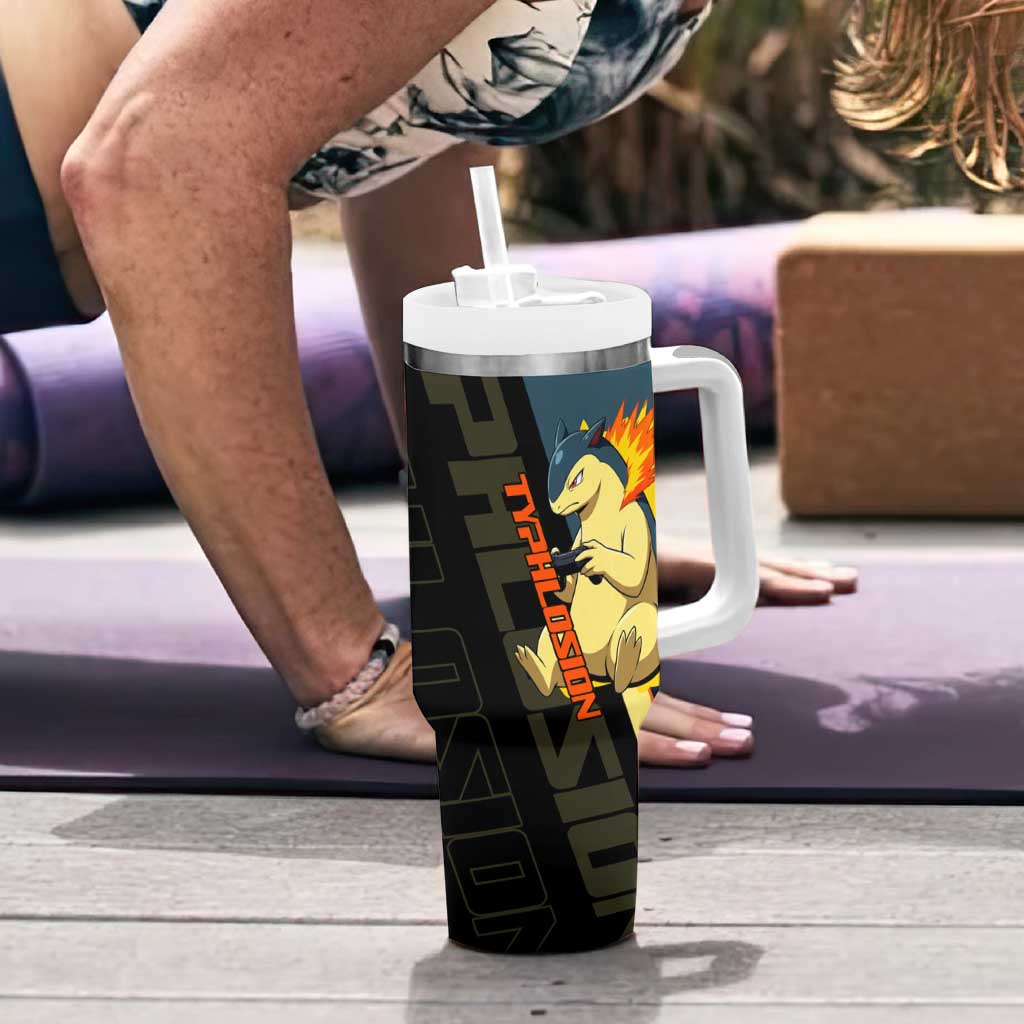 Typhlosion Poké Tumbler With Handle Classic Retro Anime Style