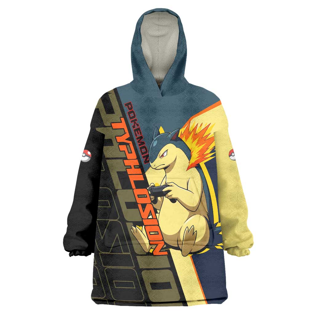Typhlosion Poké Wearable Blanket Hoodie Classic Retro Anime Style